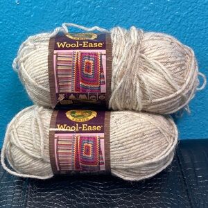 2 NWT Lion Brand Wool-Ease Yarn Medium Weight sz 4 86% Acrylic 10% Wool 4% Other
